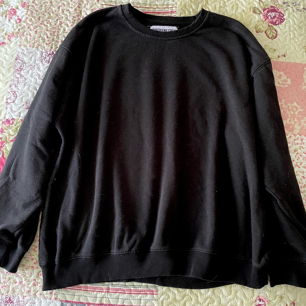 Black Boyfriend Crewneck Sweater